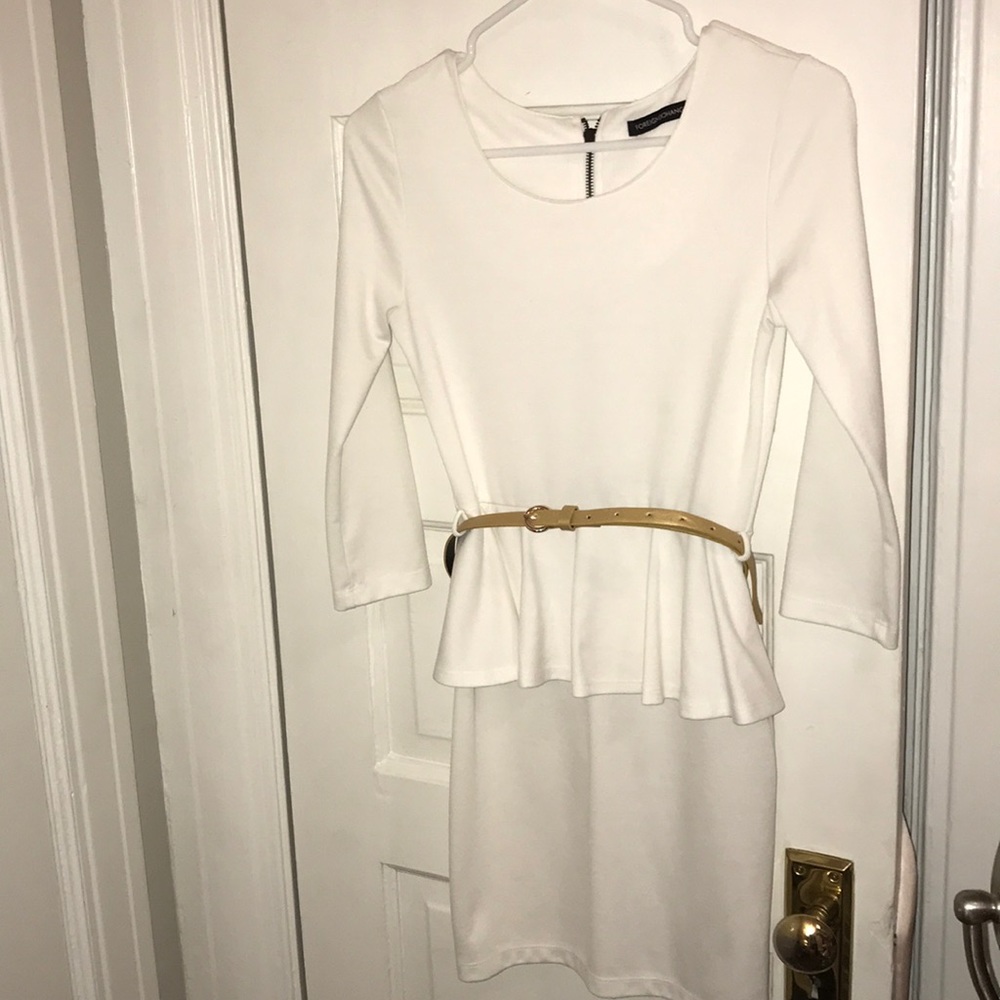 Foreign exchange white long sleeve dress